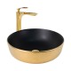 Paluci  Lisa Matt Black Gold Yuvarlak Lavabo