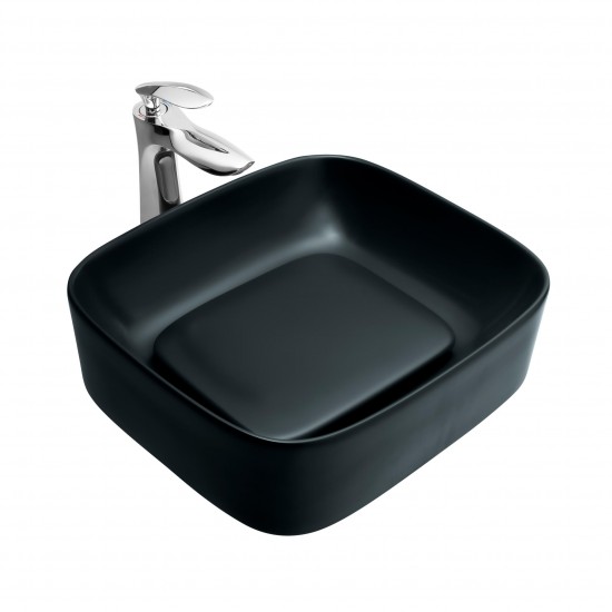 Paluci Arma Matt Black Kare Lavabo