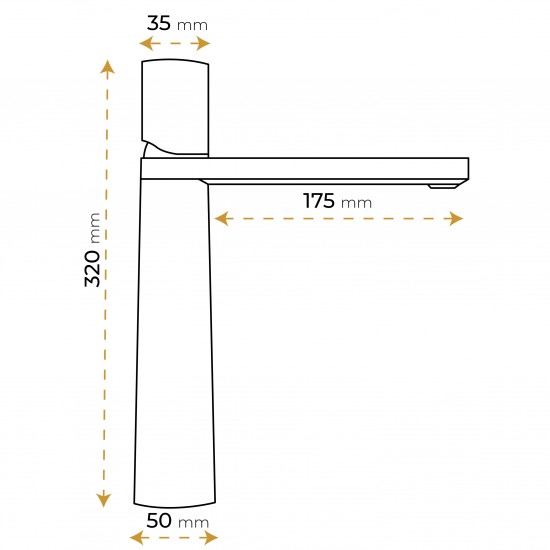 Paluci Semazen Yüksek Tip Black Lavabo Bataryası